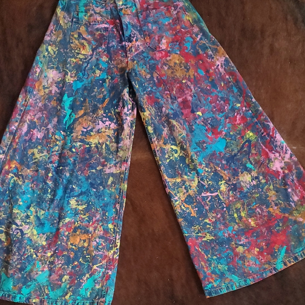 Custom Painted Wide Legged Jeans!